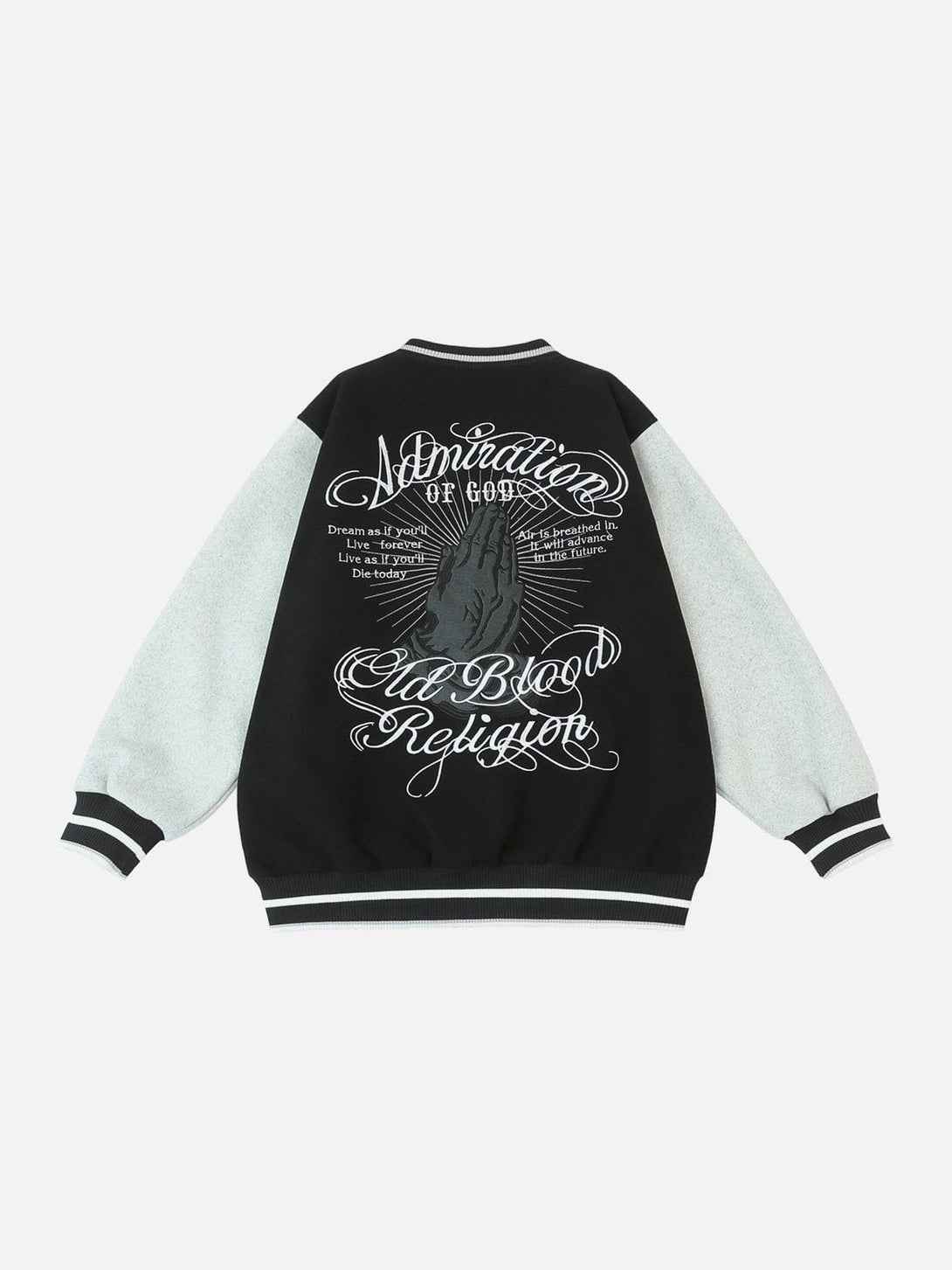 Ellesey - Prayer Embroidery Varsity Jackets- Streetwear Fashion - ellesey.com