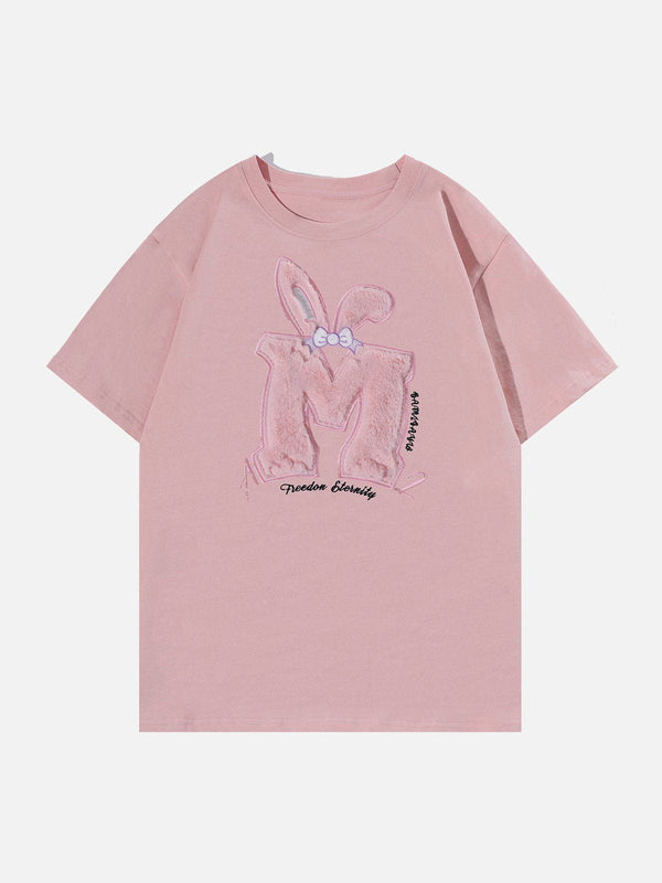 Ellesey - Rabbit Ear Flocking Print Tee- Streetwear Fashion - ellesey.com