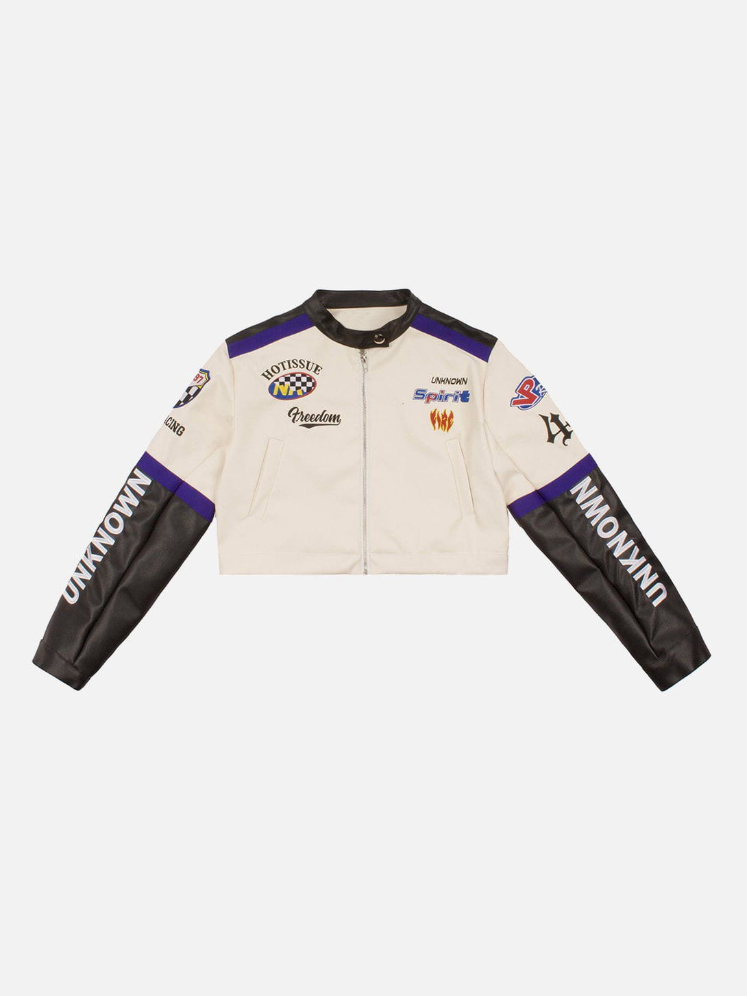 Ellesey - Racing Vibe Crop Motorcycle Jacket- Streetwear Fashion - ellesey.com