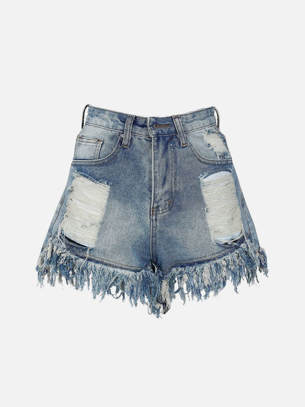 Ellesey - Raw Ripped Denim Shorts- Streetwear Fashion - ellesey.com