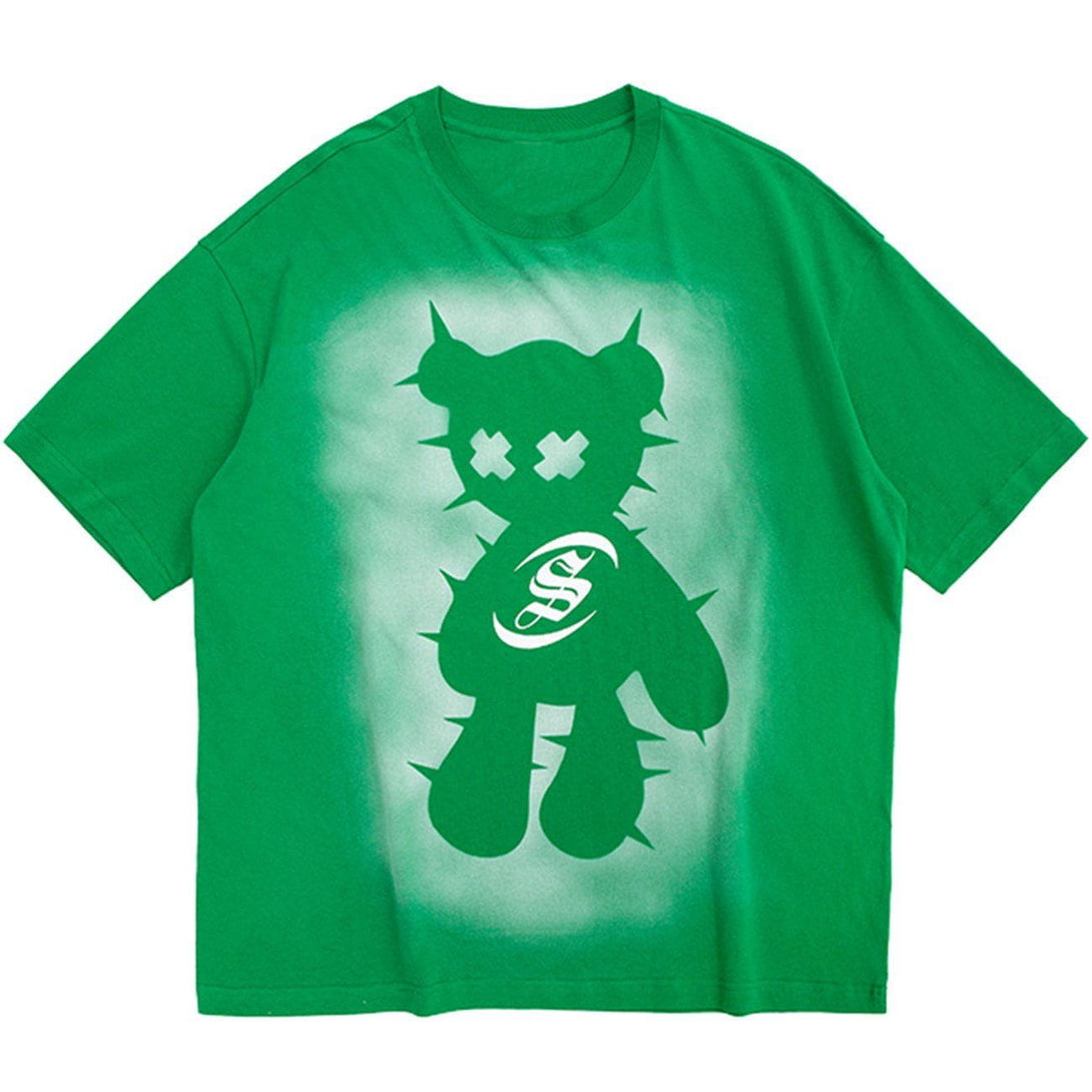 Ellesey - Reflective Bear Graphic Tee- Streetwear Fashion - ellesey.com