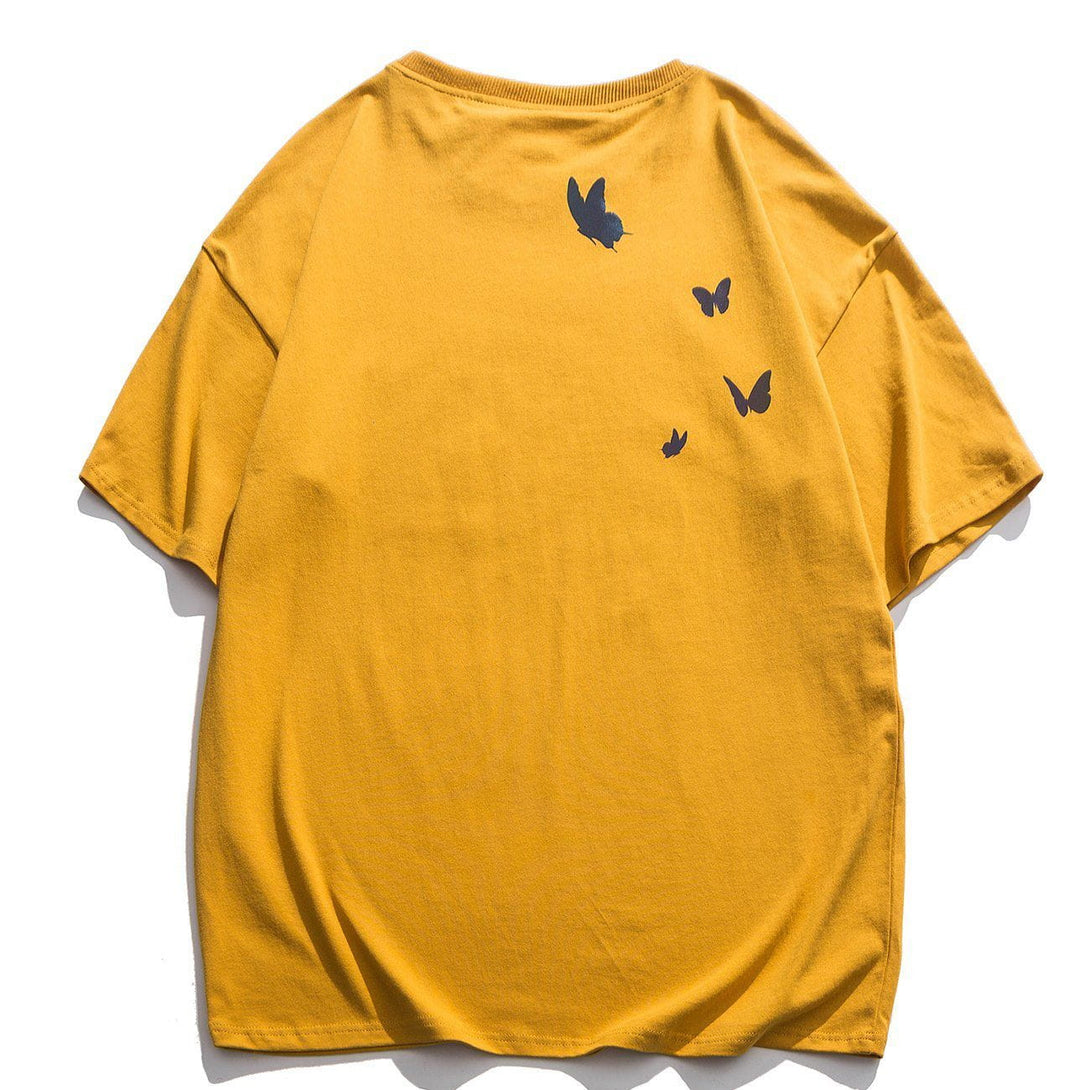 Ellesey - Reflective Butterfly Print Tee- Streetwear Fashion - ellesey.com