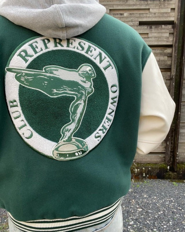 Ellesey - Represent Green Baseball Jacket- Streetwear Fashion - ellesey.com