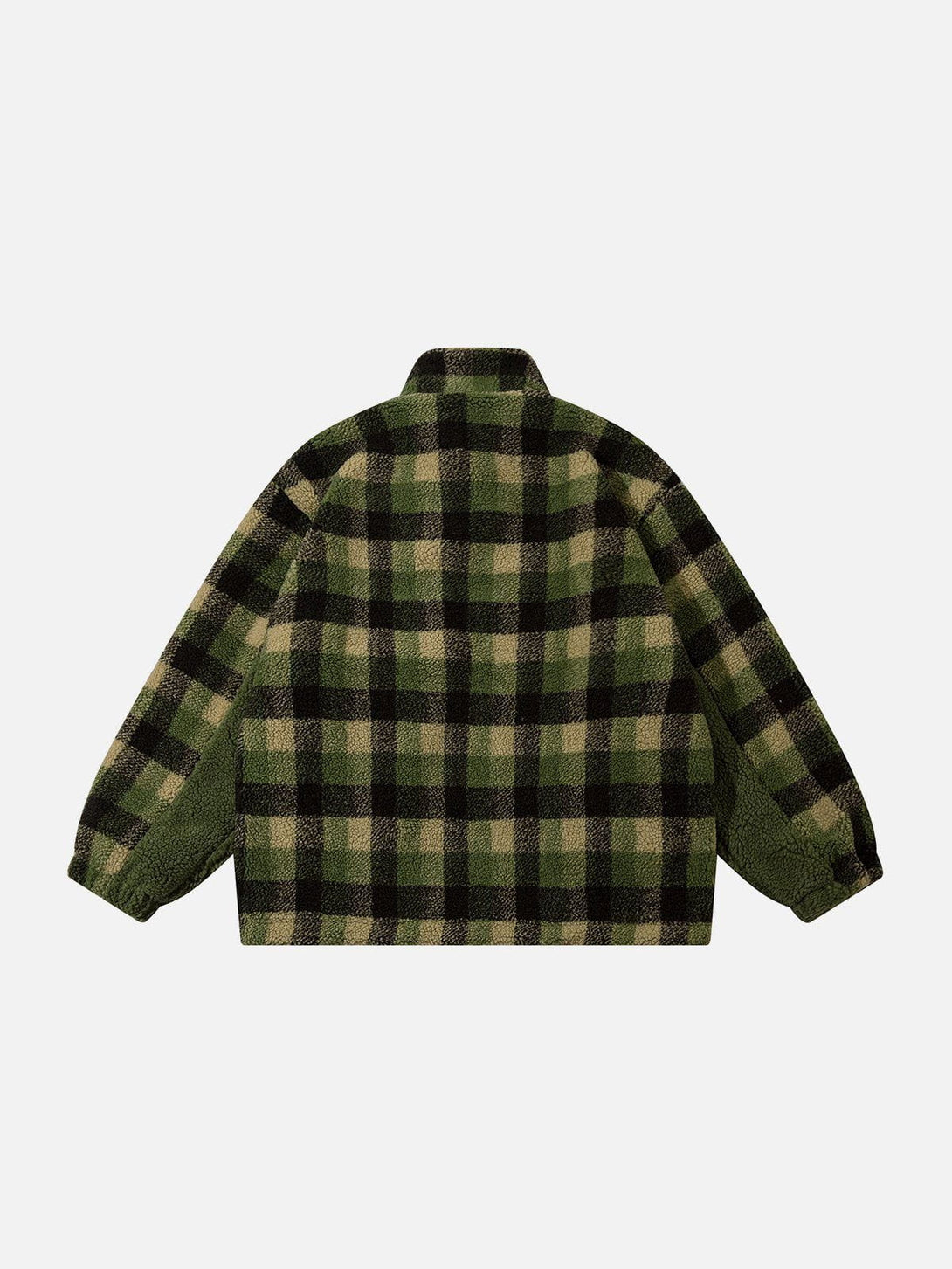 Ellesey - Retro Colorblock Plaid Sherpa Coat-Streetwear Fashion - ellesey.com