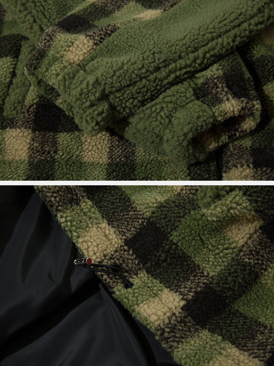 Ellesey - Retro Colorblock Plaid Sherpa Coat-Streetwear Fashion - ellesey.com