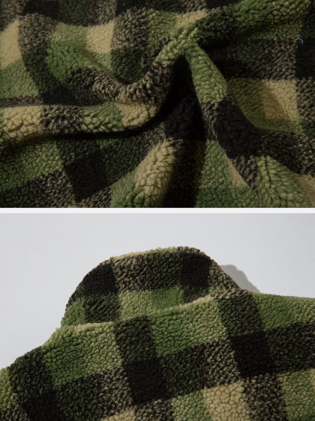 Ellesey - Retro Colorblock Plaid Sherpa Coat-Streetwear Fashion - ellesey.com