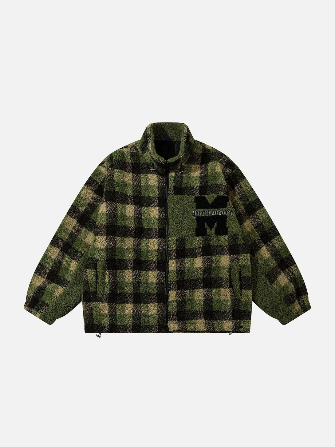 Ellesey - Retro Colorblock Plaid Sherpa Coat-Streetwear Fashion - ellesey.com