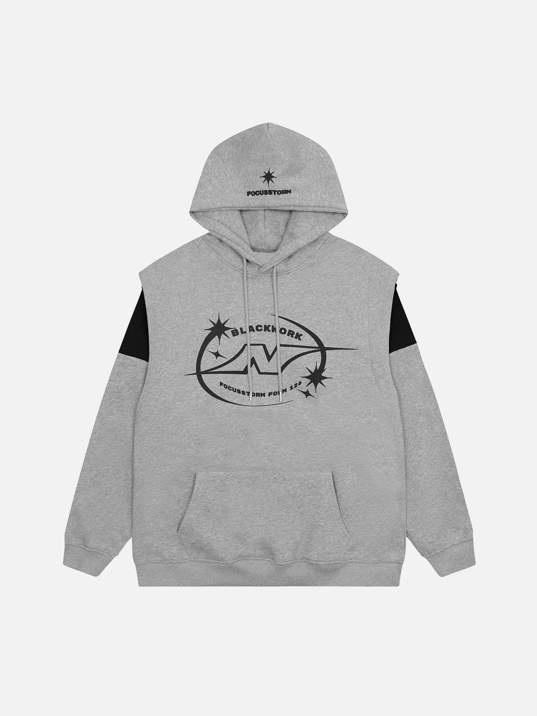 Ellesey - Retro Stitching Fake Two-piece Meteor Hoodie- Streetwear Fashion - ellesey.com