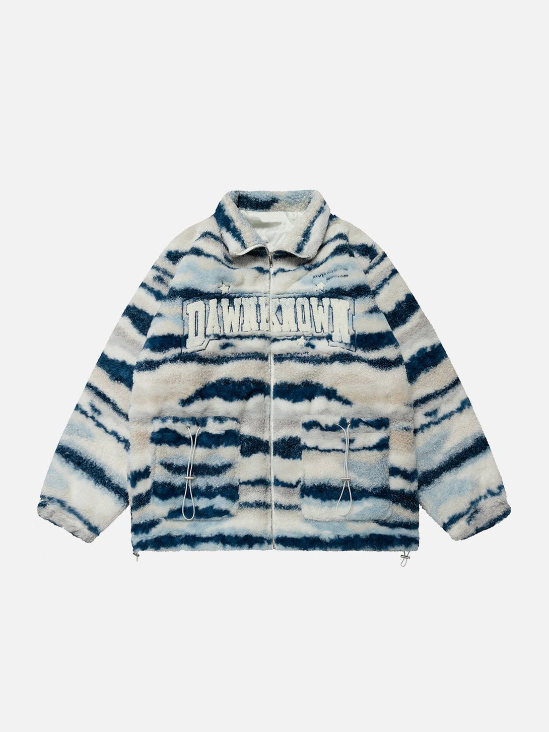 Ellesey - Retro West Coast Stripe Contrast Sherpa Coat-Streetwear Fashion - ellesey.com