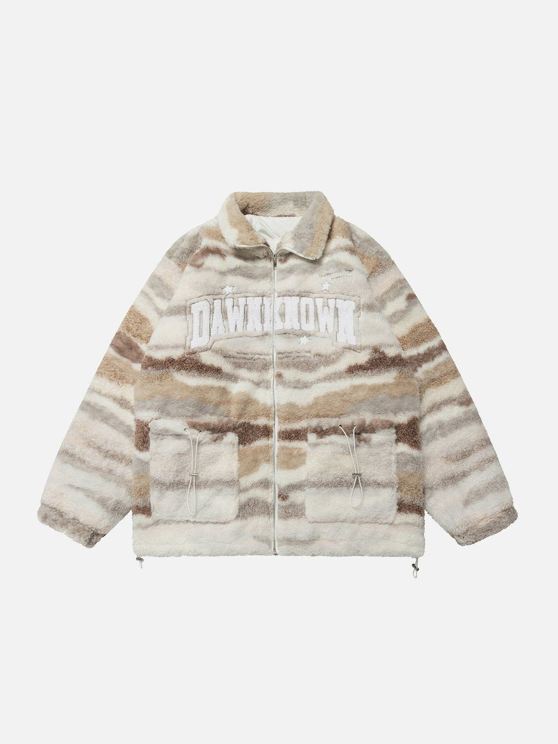 Ellesey - Retro West Coast Stripe Contrast Sherpa Coat-Streetwear Fashion - ellesey.com