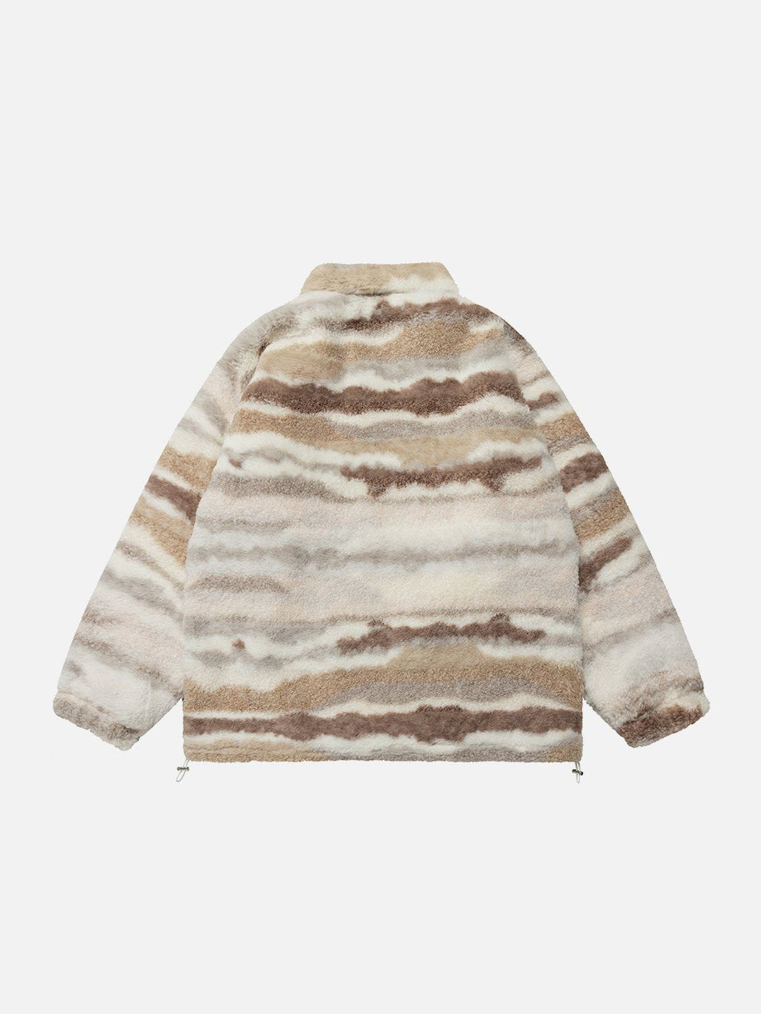 Ellesey - Retro West Coast Stripe Contrast Sherpa Coat-Streetwear Fashion - ellesey.com