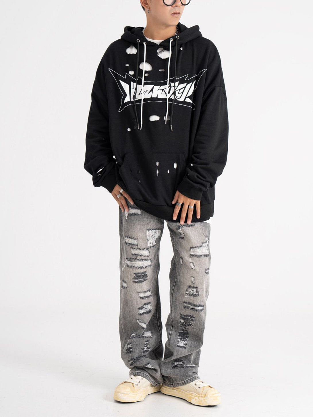 Ellesey - Ripped Alphabet Two Piece Hoodie- Streetwear Fashion - ellesey.com