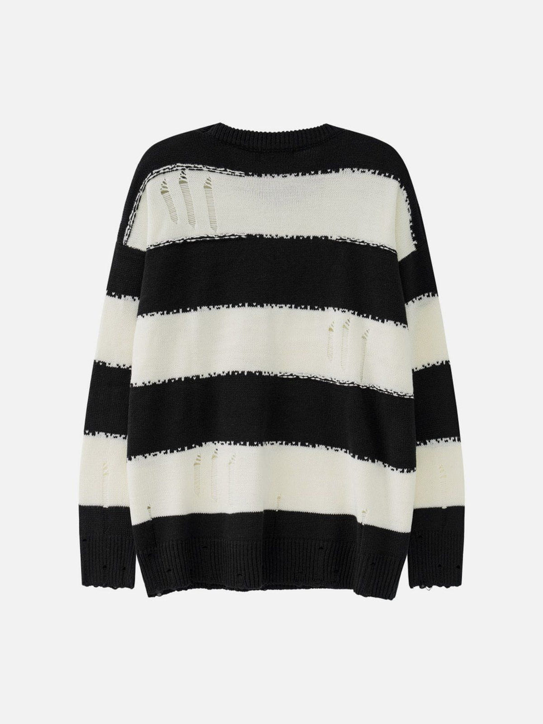 Ellesey - Ripped Stripes Jacquard Knit Sweater-Streetwear Fashion - ellesey.com