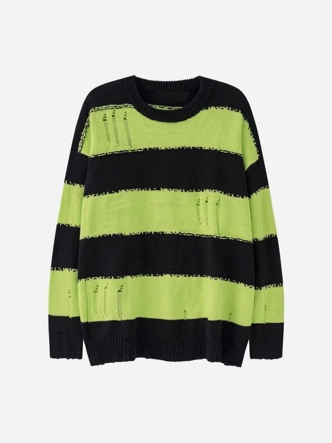 Ellesey - Ripped Stripes Jacquard Knit Sweater-Streetwear Fashion - ellesey.com