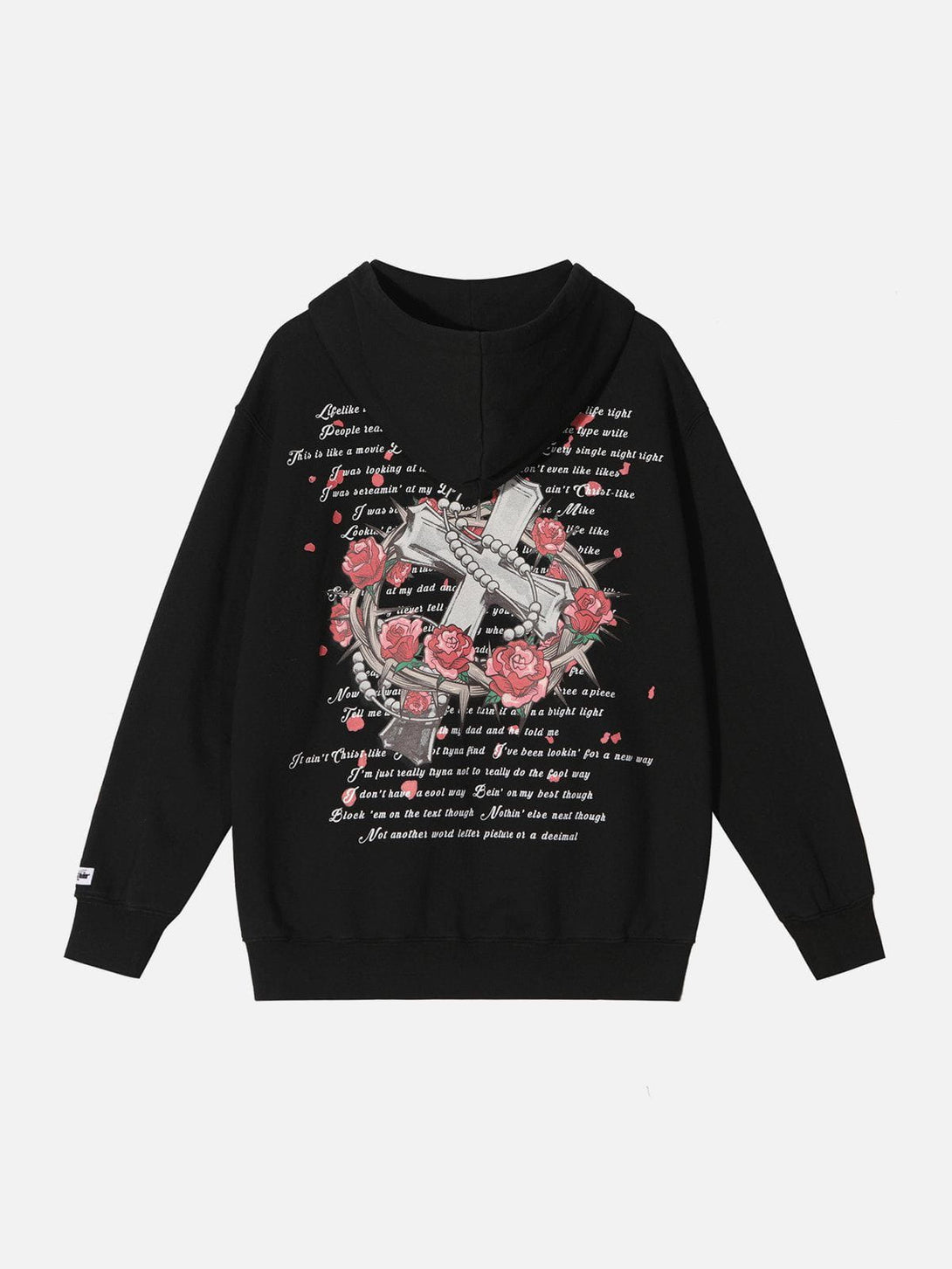 Ellesey - Rose Cross Print Hoodie- Streetwear Fashion - ellesey.com