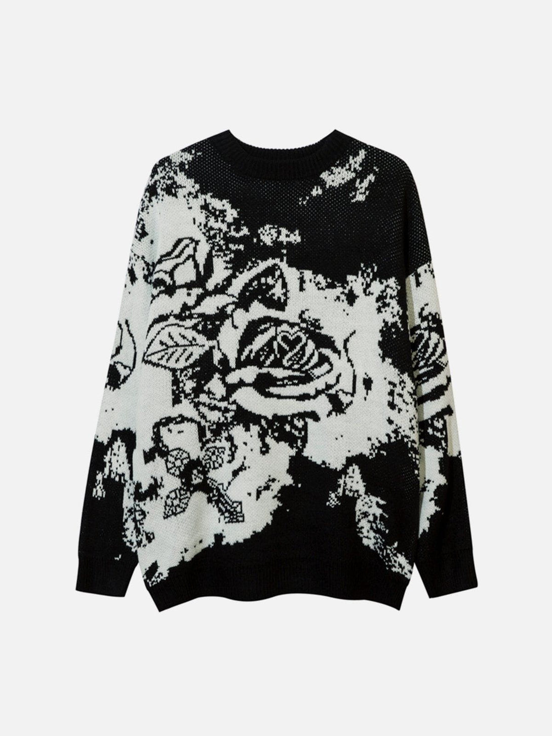 Ellesey - Rose Pattern Knitted Sweater-Streetwear Fashion - ellesey.com