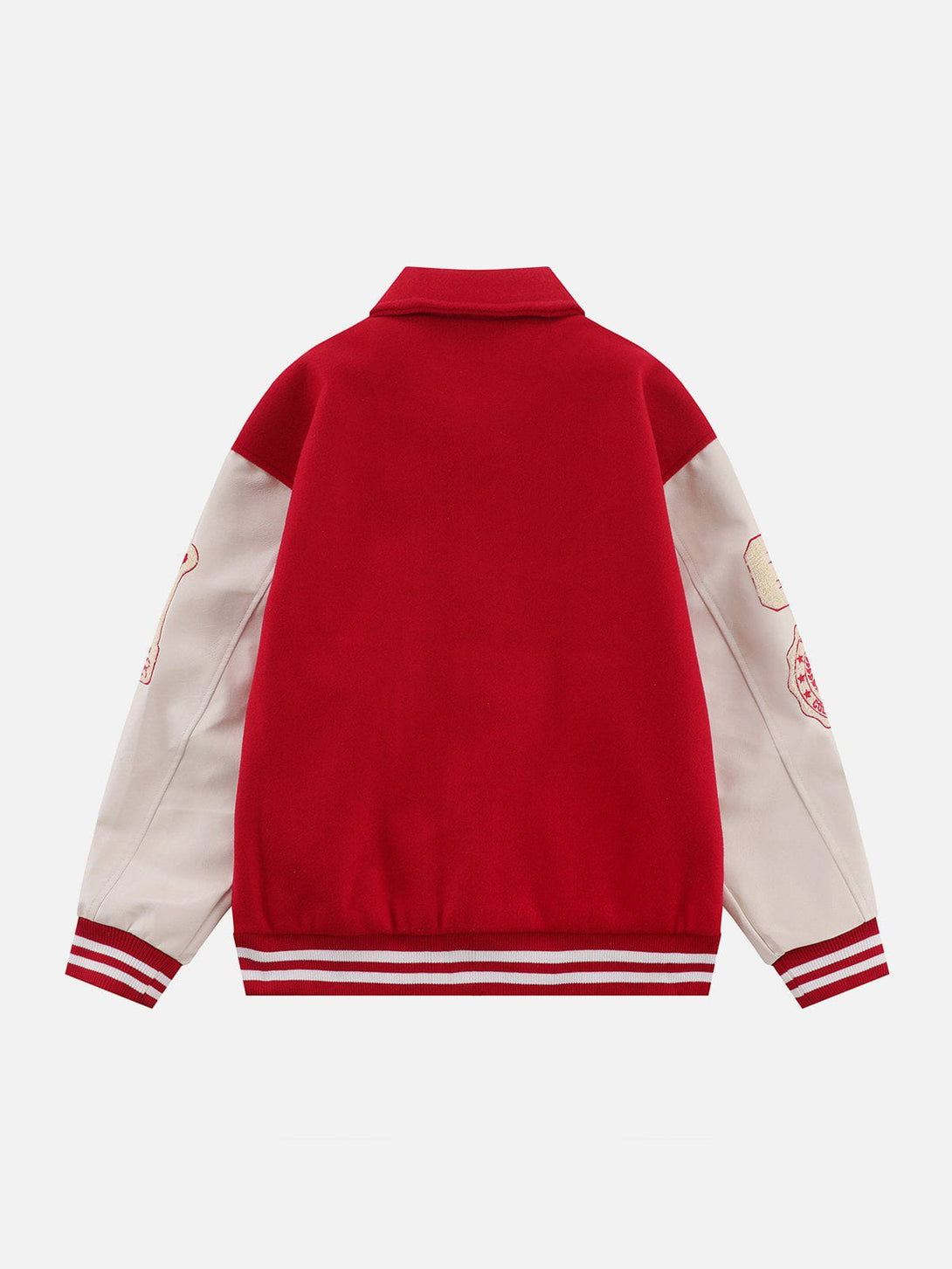 Ellesey - "S" Flocked Lapel Stitching Varsity Jacket- Streetwear Fashion - ellesey.com