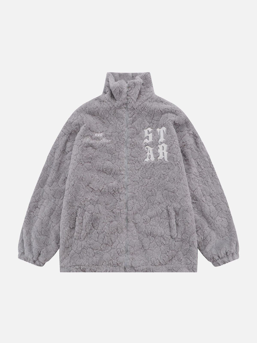 Ellesey - STAR Embroidery Plush Winter Coat-Streetwear Fashion - ellesey.com