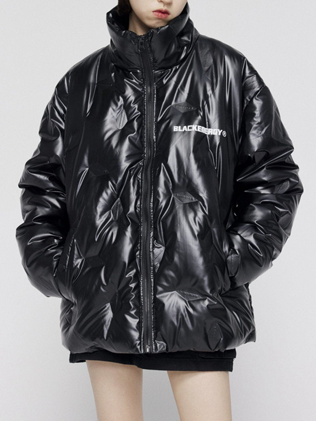 Ellesey - Shiny Pleated Down Coat-Streetwear Fashion - ellesey.com