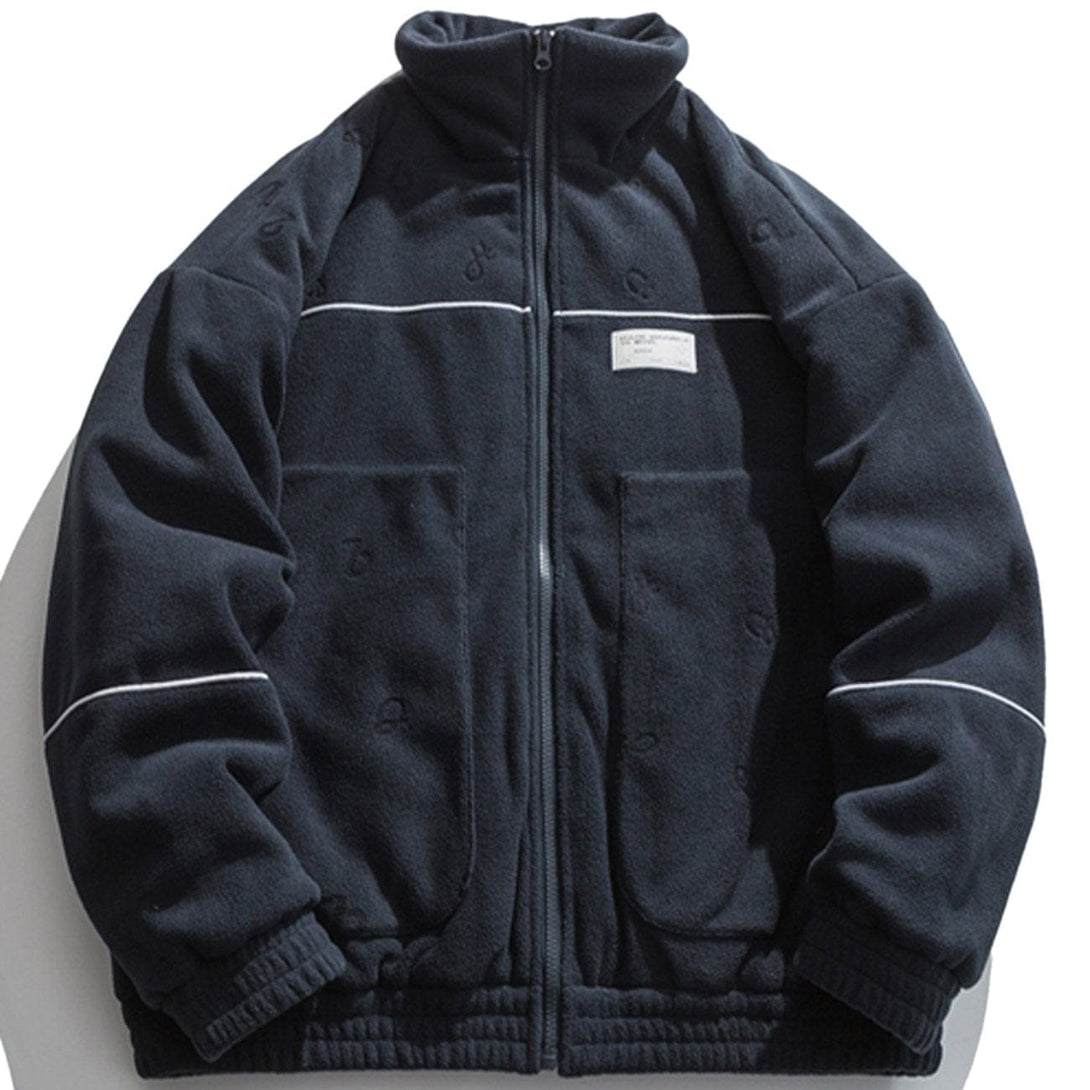 Ellesey - Simple Open Line Design Sherpa Winter Coat-Streetwear Fashion - ellesey.com