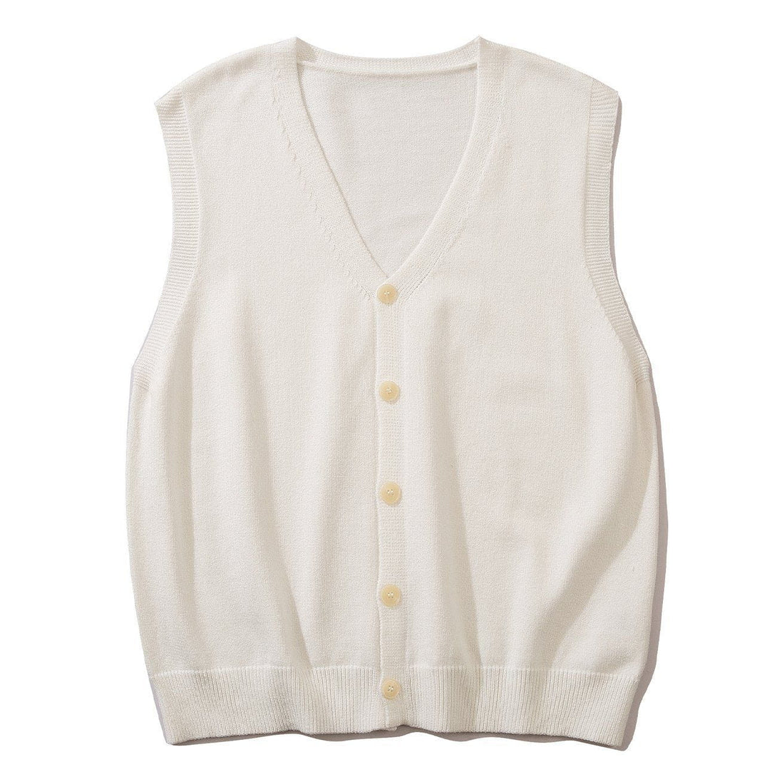 Ellesey - Simple Solid Color Sweater Vest-Streetwear Fashion - ellesey.com