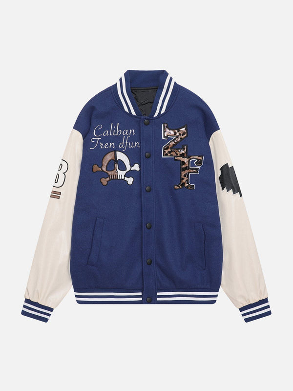 Ellesey - Skeleton Patch Varsity Jacket- Streetwear Fashion - ellesey.com