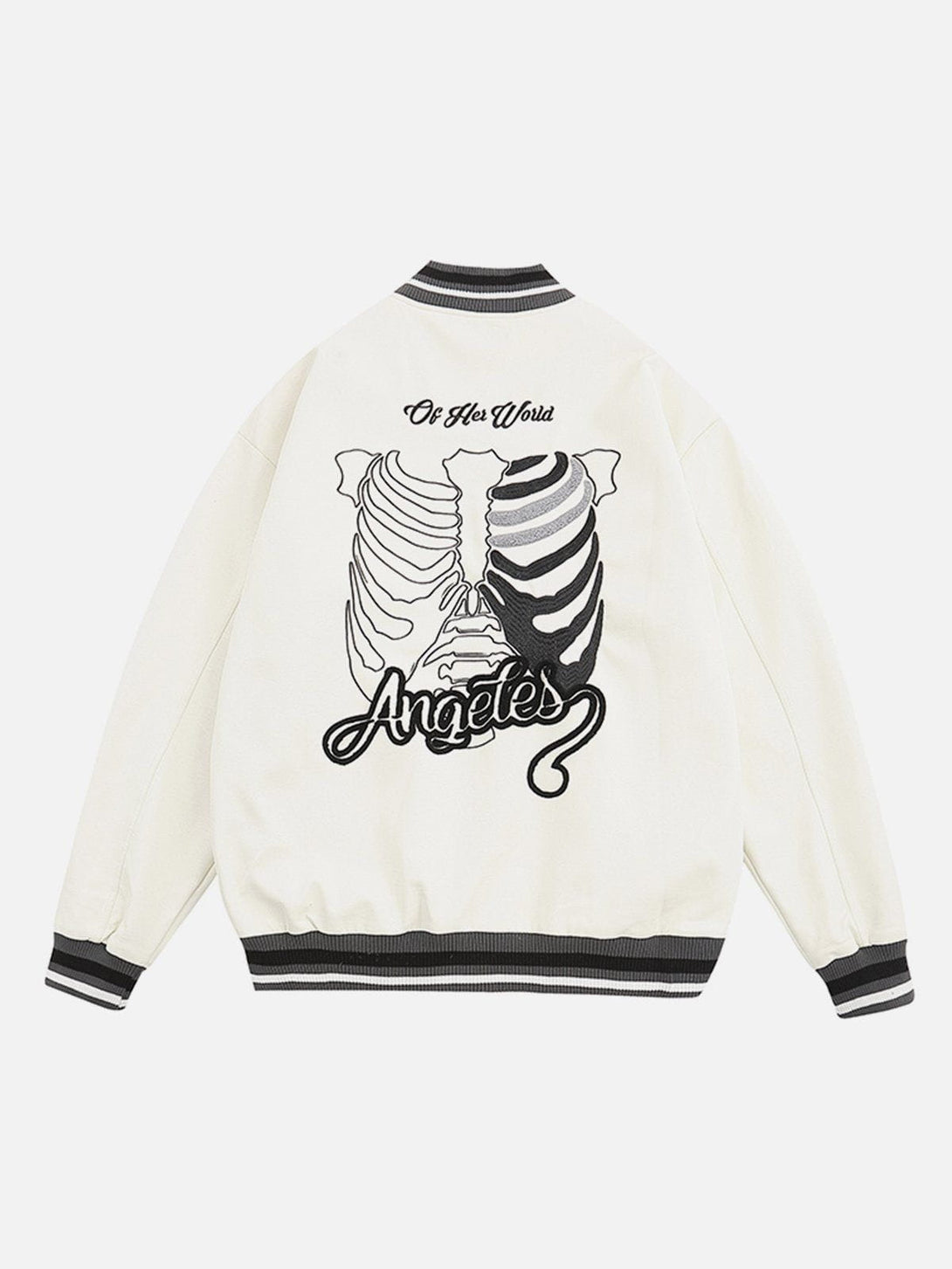 Ellesey - Skeleton Print PU Jacket- Streetwear Fashion - ellesey.com