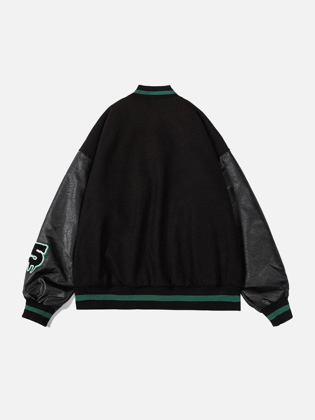 Ellesey - Skull Embroidery PU Varsity Jacket- Streetwear Fashion - ellesey.com