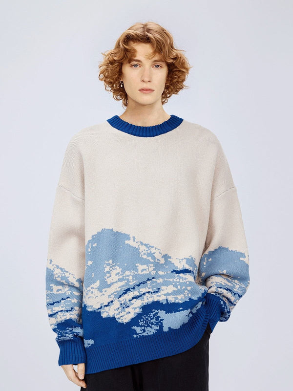 Ellesey - Snow Mountain Gradient Knit Sweater-Streetwear Fashion - ellesey.com