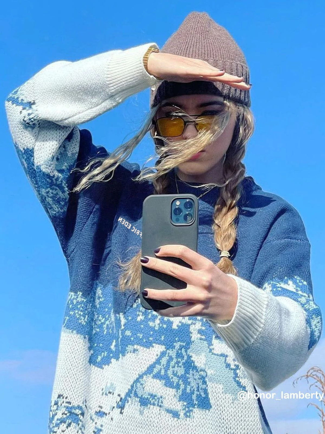 Ellesey - Snow Mountain Pattern Sweater-Streetwear Fashion - ellesey.com