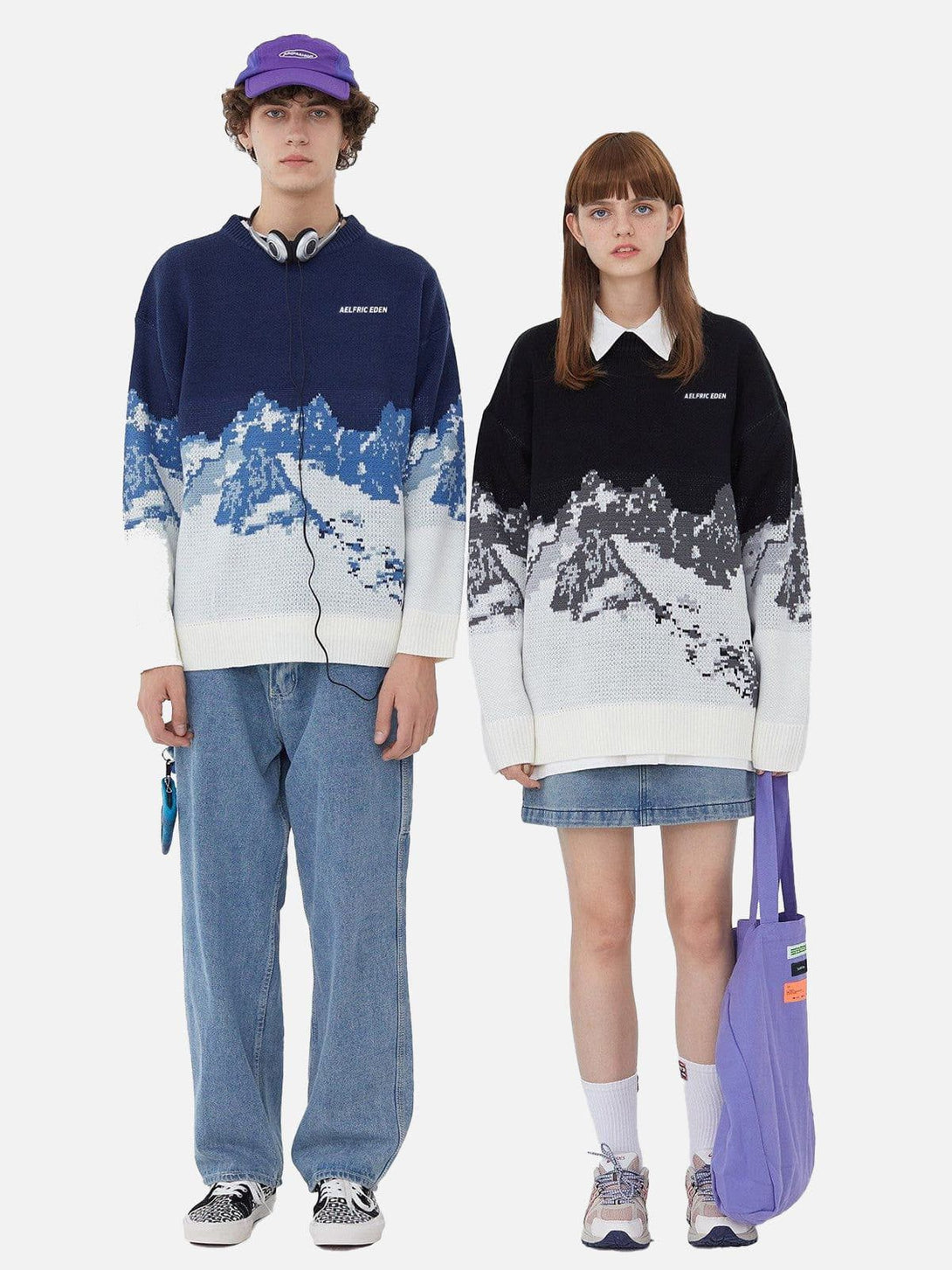 Ellesey - Snow Mountain Pattern Sweater-Streetwear Fashion - ellesey.com