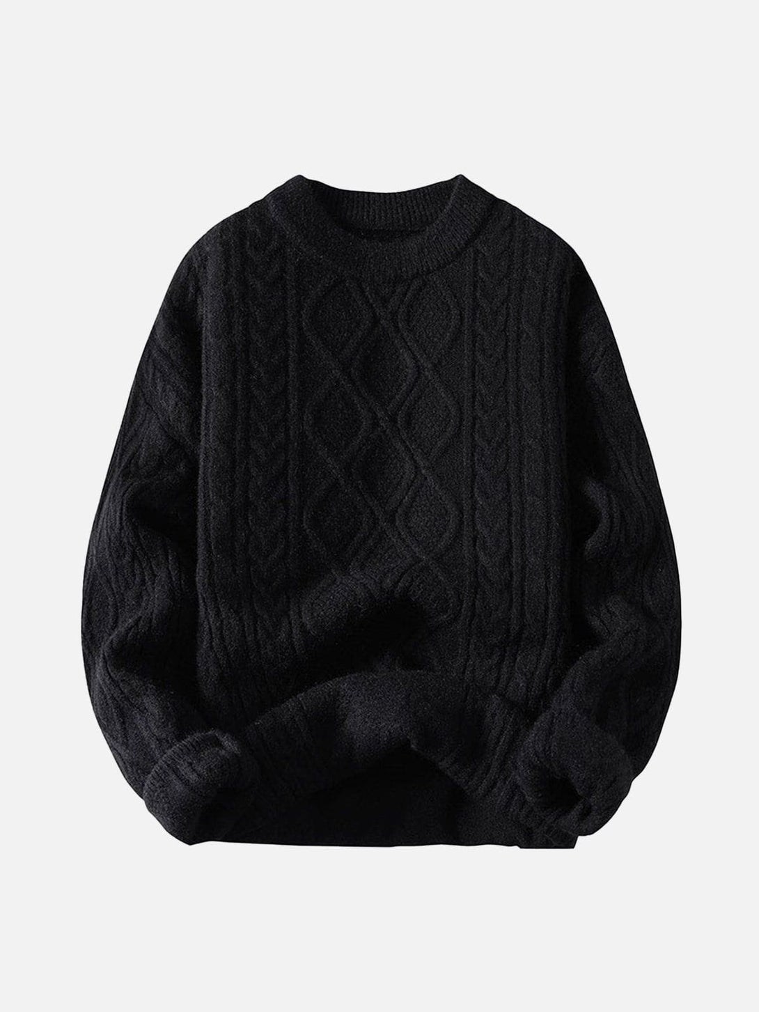 Ellesey - Solid Color Crew Neck Sweater-Streetwear Fashion - ellesey.com