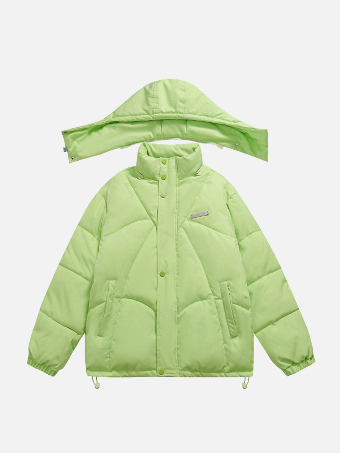 Ellesey - Solid Color Detachable Cap Winter Coat-Streetwear Fashion - ellesey.com