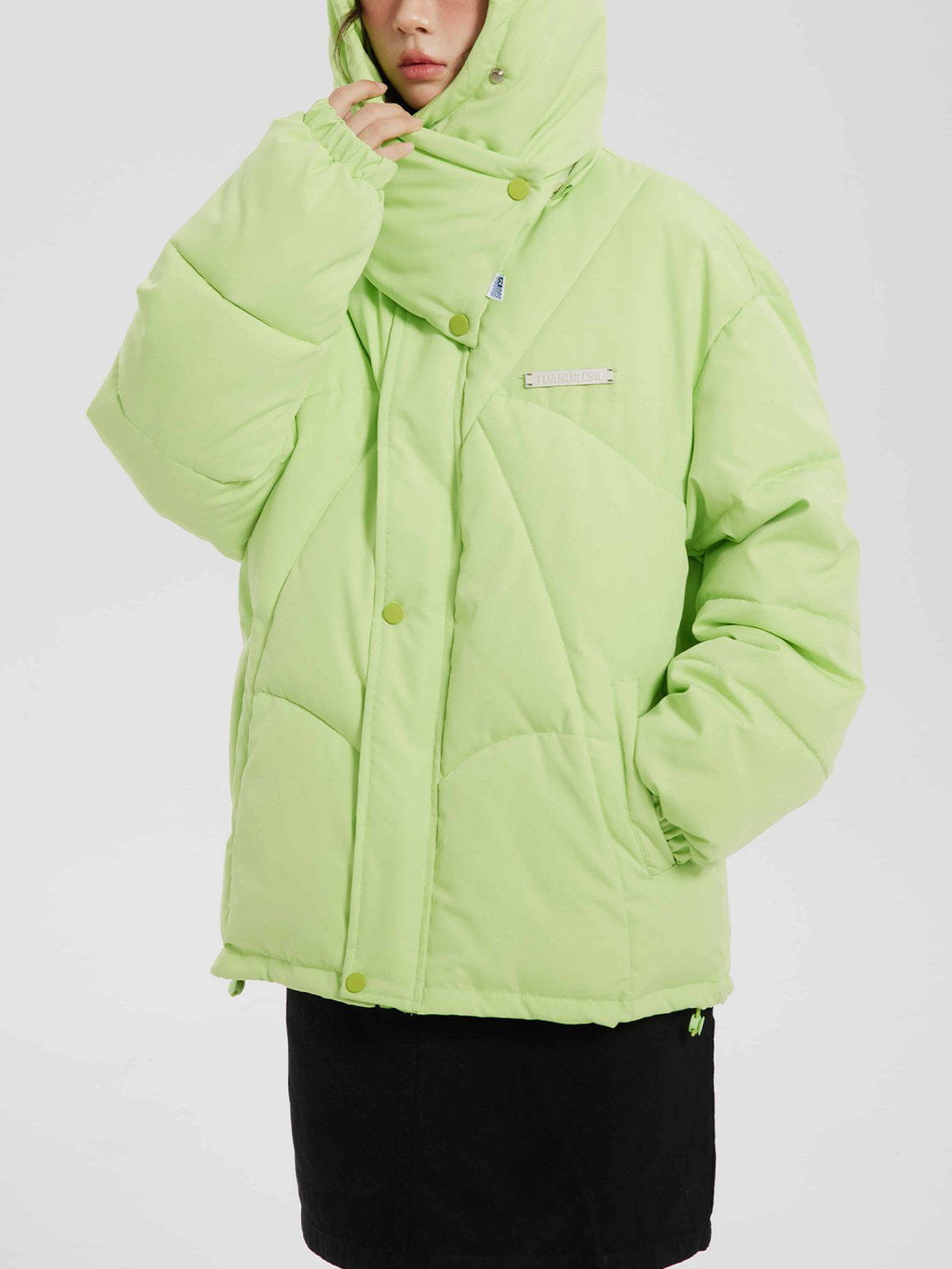 Ellesey - Solid Color Detachable Cap Winter Coat-Streetwear Fashion - ellesey.com