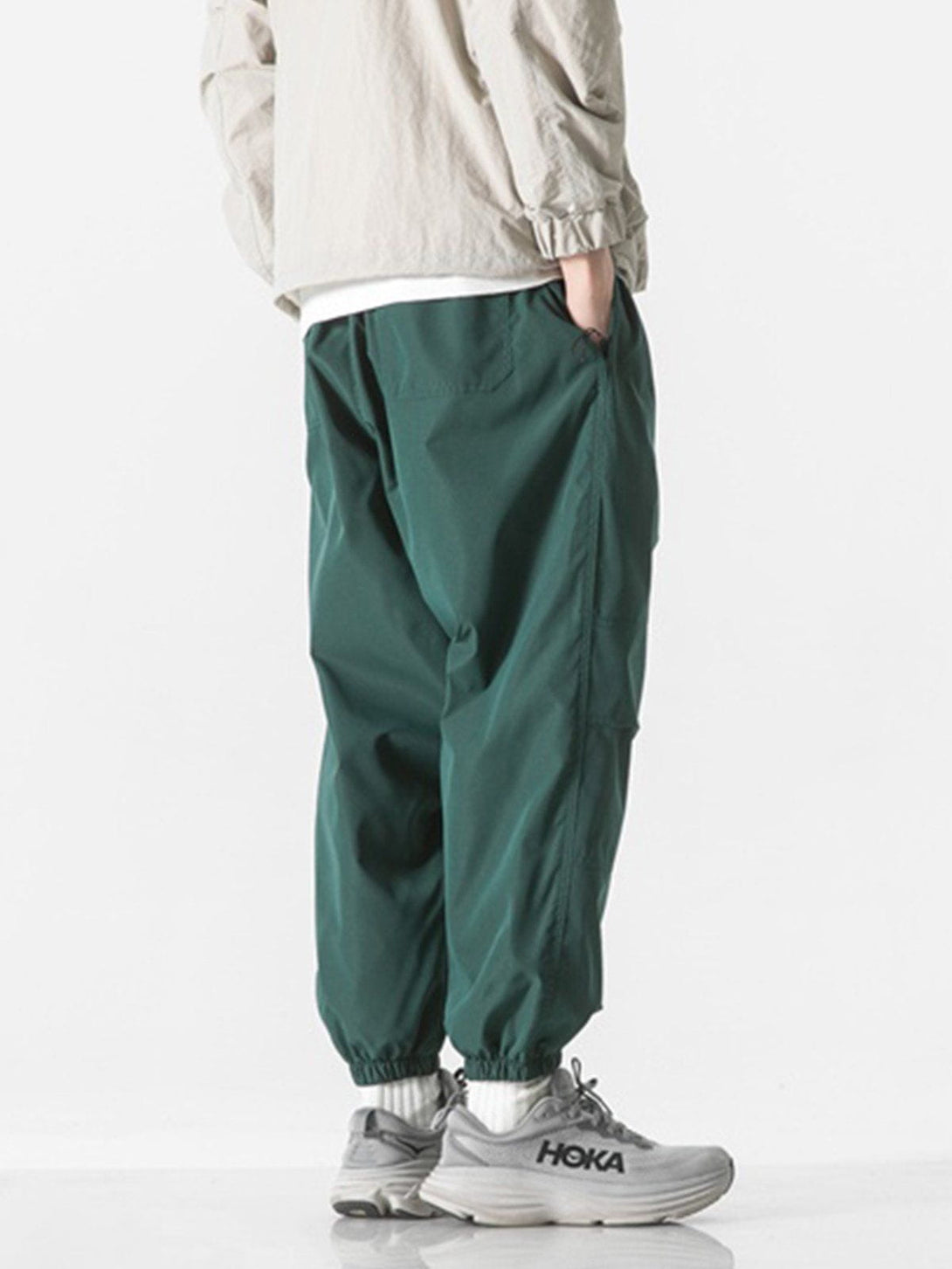 Ellesey - Solid Color Drawstring Cargo Pants- Streetwear Fashion - ellesey.com