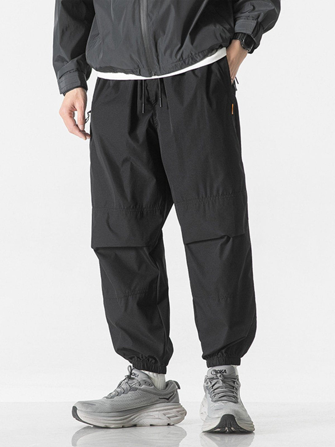 Ellesey - Solid Color Drawstring Cargo Pants- Streetwear Fashion - ellesey.com