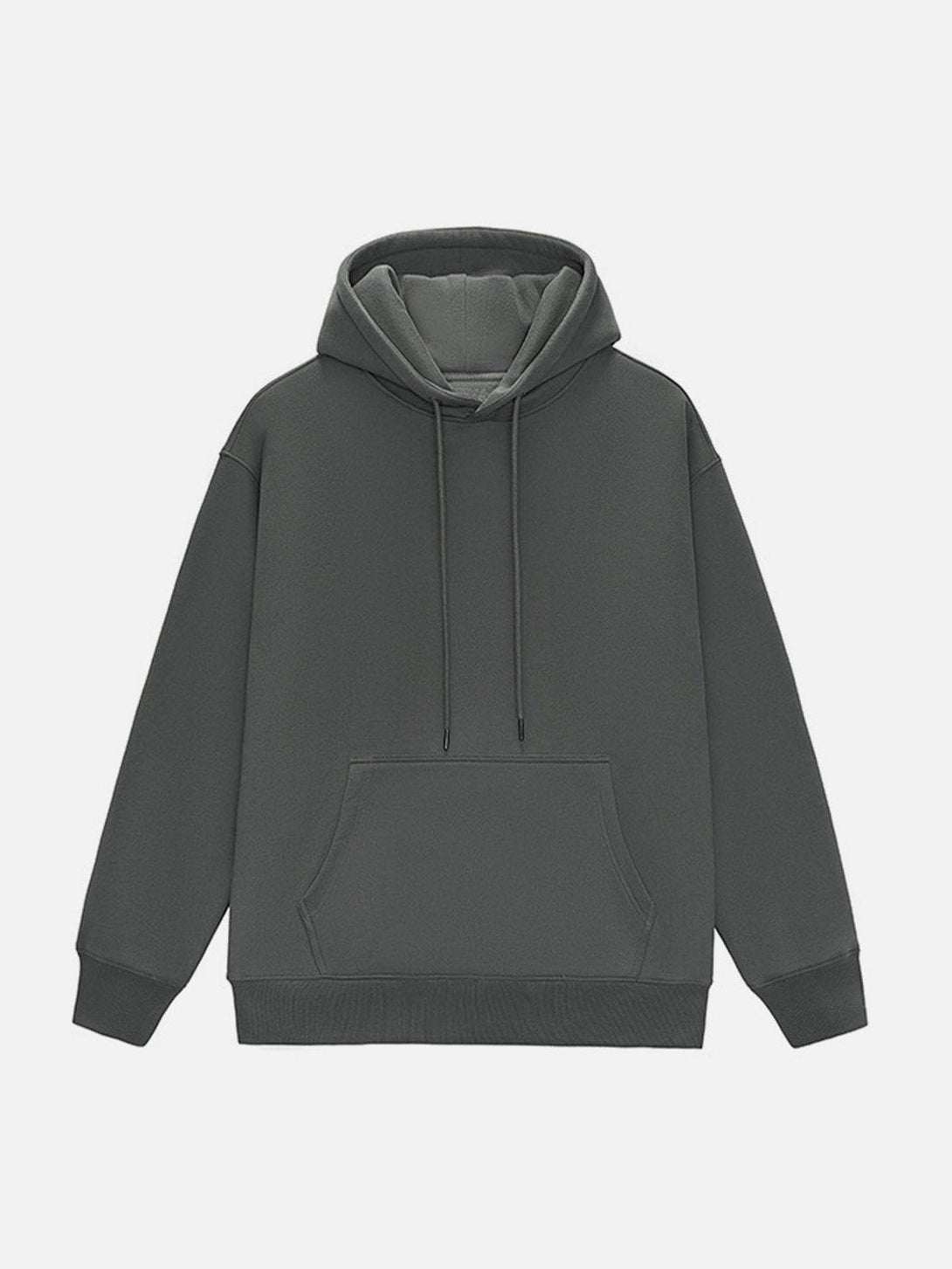 Ellesey - Solid Color Drawstring Hoodie- Streetwear Fashion - ellesey.com