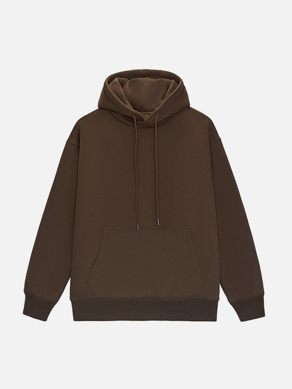 Ellesey - Solid Color Drawstring Hoodie- Streetwear Fashion - ellesey.com