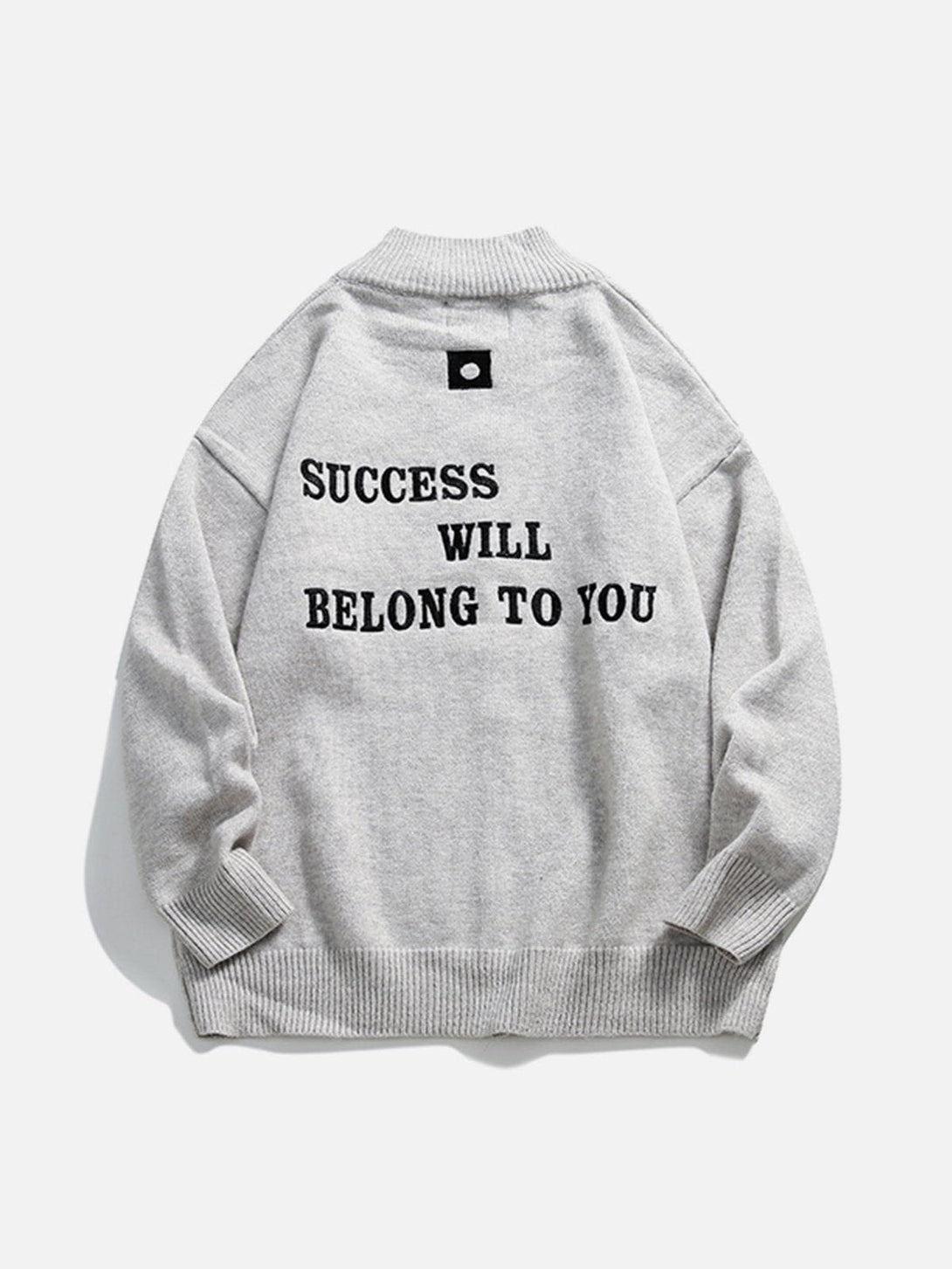 Ellesey - Solid Color Letter Embroidery Cardigan-Streetwear Fashion - ellesey.com