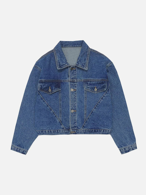 Ellesey - Solid Color Pocket Denim Jacket- Streetwear Fashion - ellesey.com