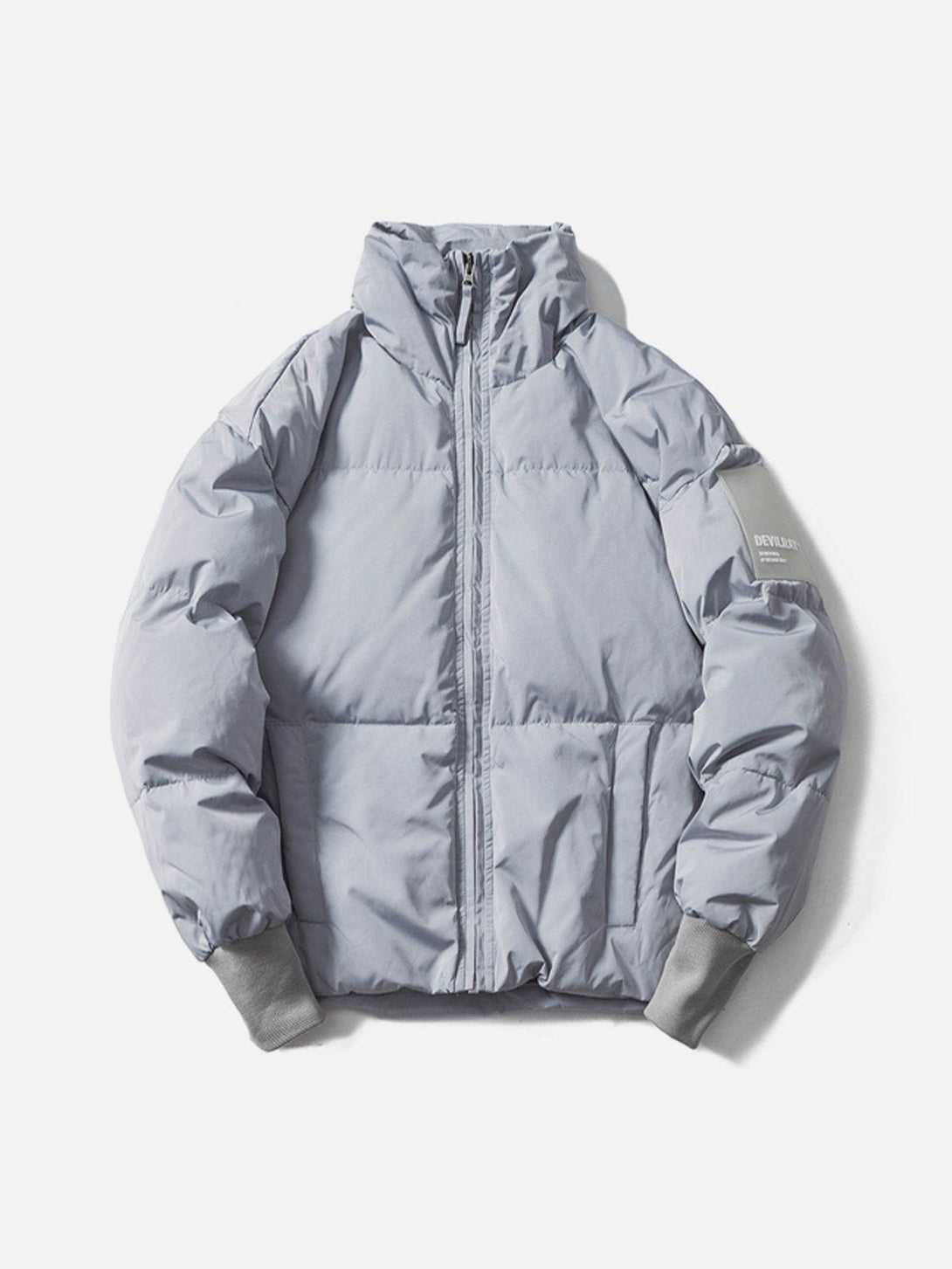 Ellesey - Solid Color Stand Collar Puffer Jacket-Streetwear Fashion - ellesey.com