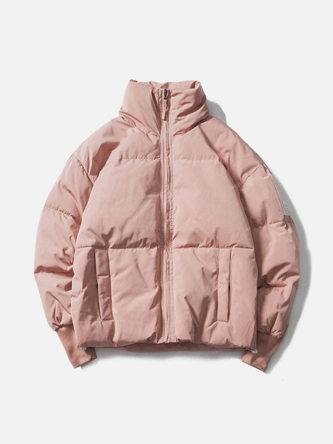 Ellesey - Solid Color Stand Collar Puffer Jacket-Streetwear Fashion - ellesey.com