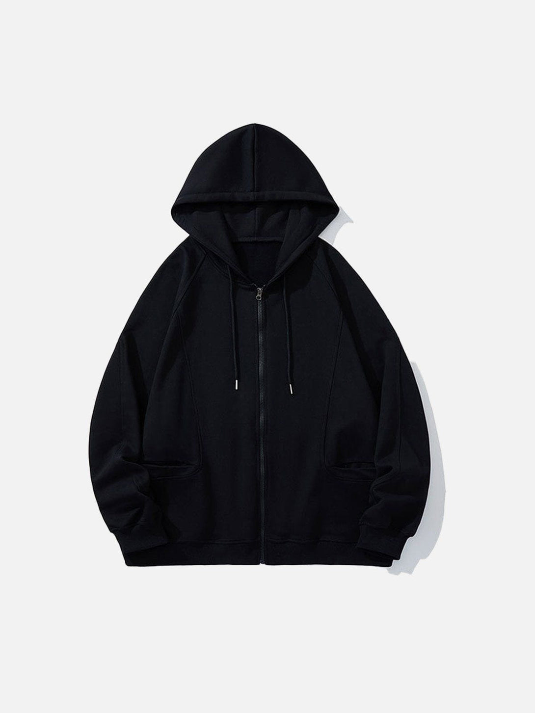 Ellesey - Solid Color Zipped Hoodie- Streetwear Fashion - ellesey.com