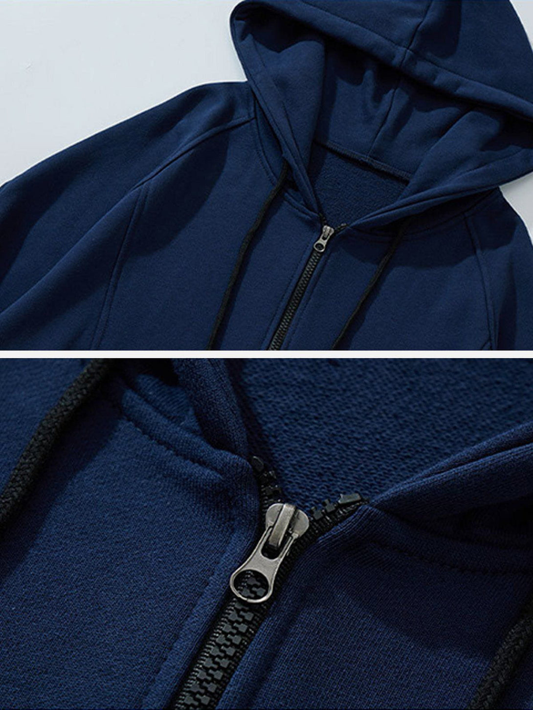 Ellesey - Solid Color Zipped Hoodie- Streetwear Fashion - ellesey.com