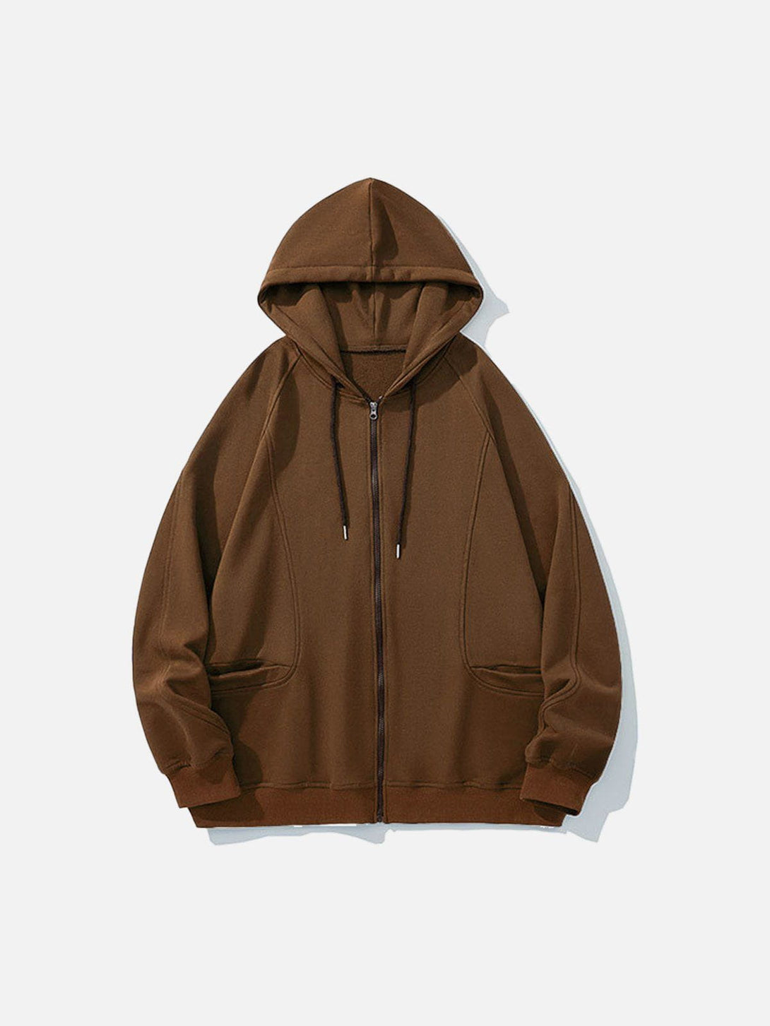 Ellesey - Solid Color Zipped Hoodie- Streetwear Fashion - ellesey.com