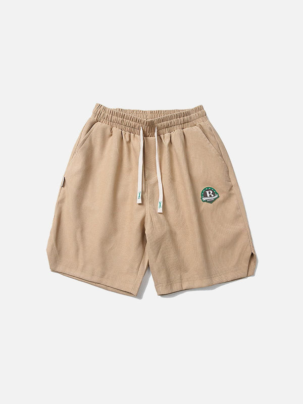 Ellesey - Solid Embroidery Badge Drawstring Shorts- Streetwear Fashion - ellesey.com