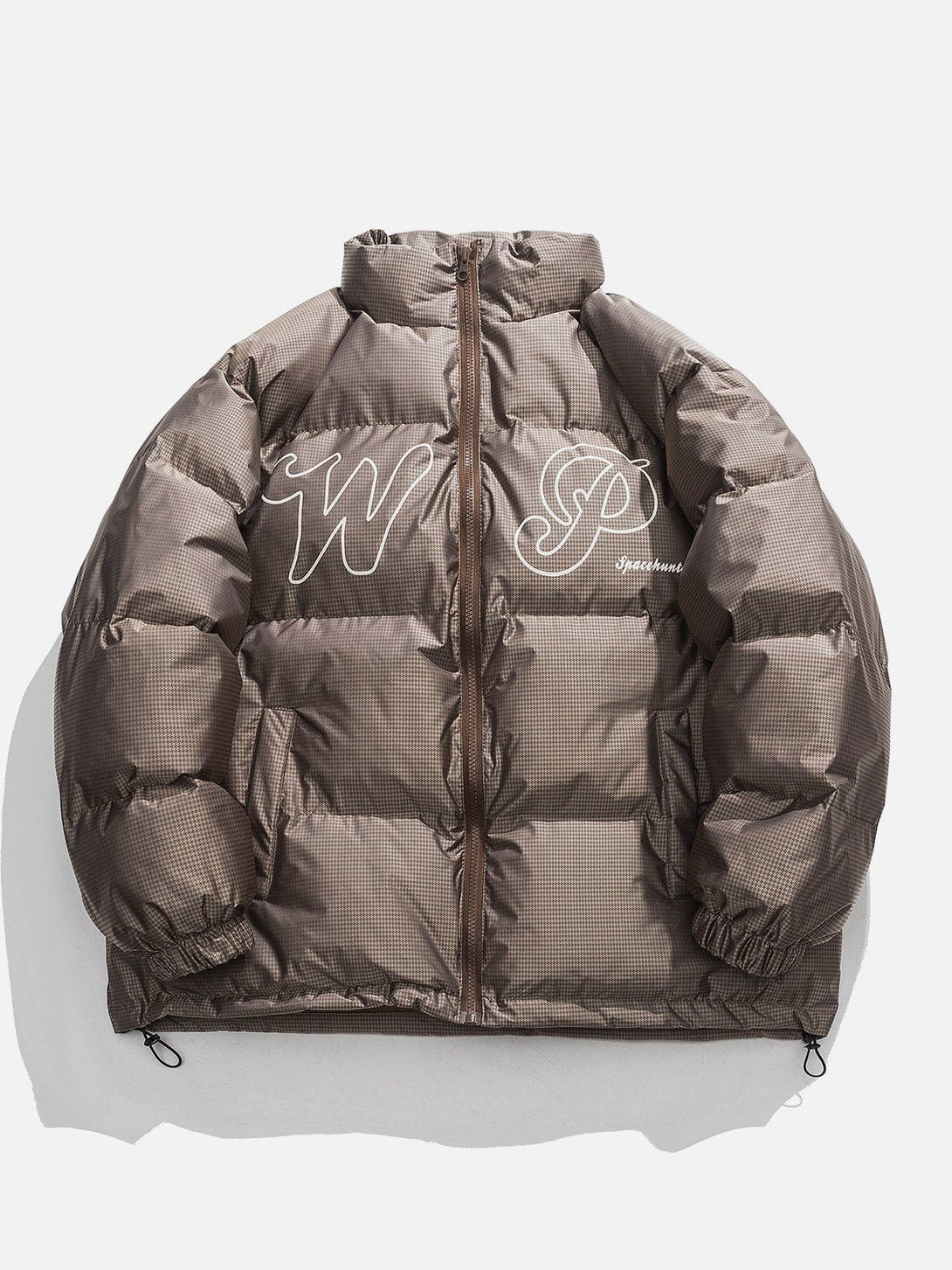 Ellesey - Solid Letter Print Winter Coat-Streetwear Fashion - ellesey.com