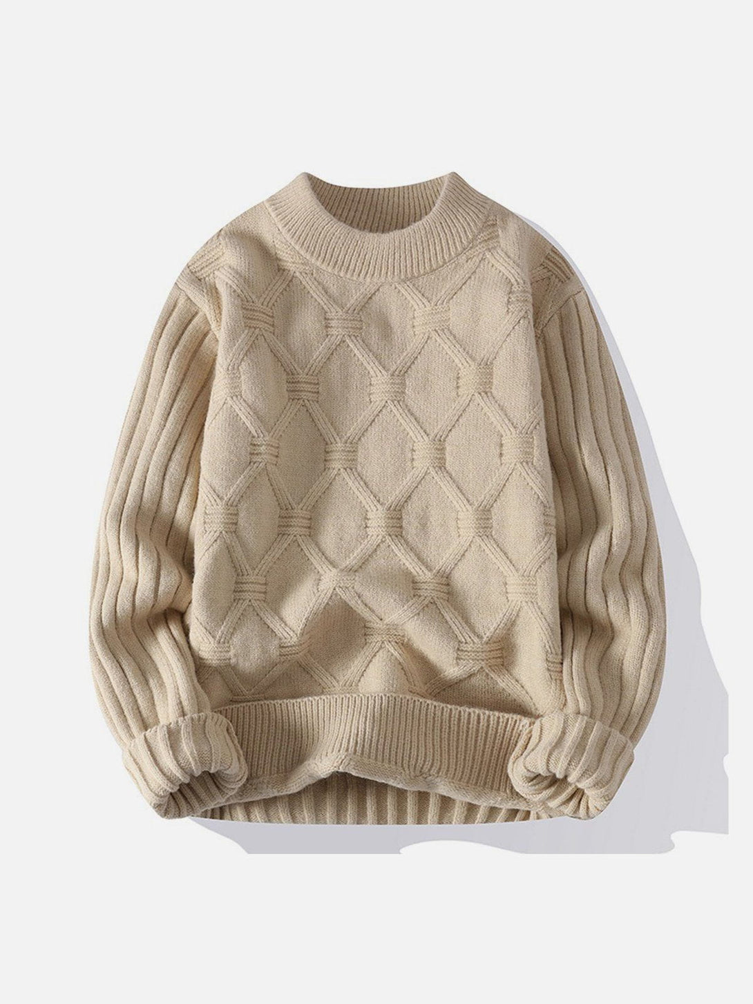 Ellesey - Solid Net Jacquard Sweater-Streetwear Fashion - ellesey.com