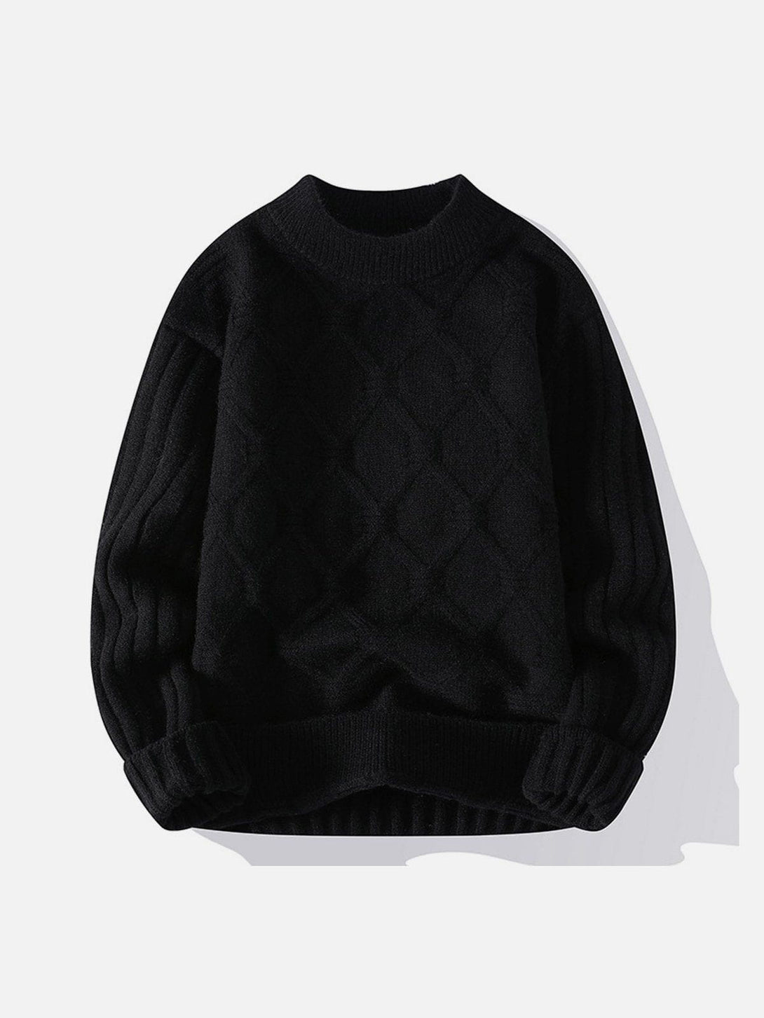 Ellesey - Solid Net Jacquard Sweater-Streetwear Fashion - ellesey.com