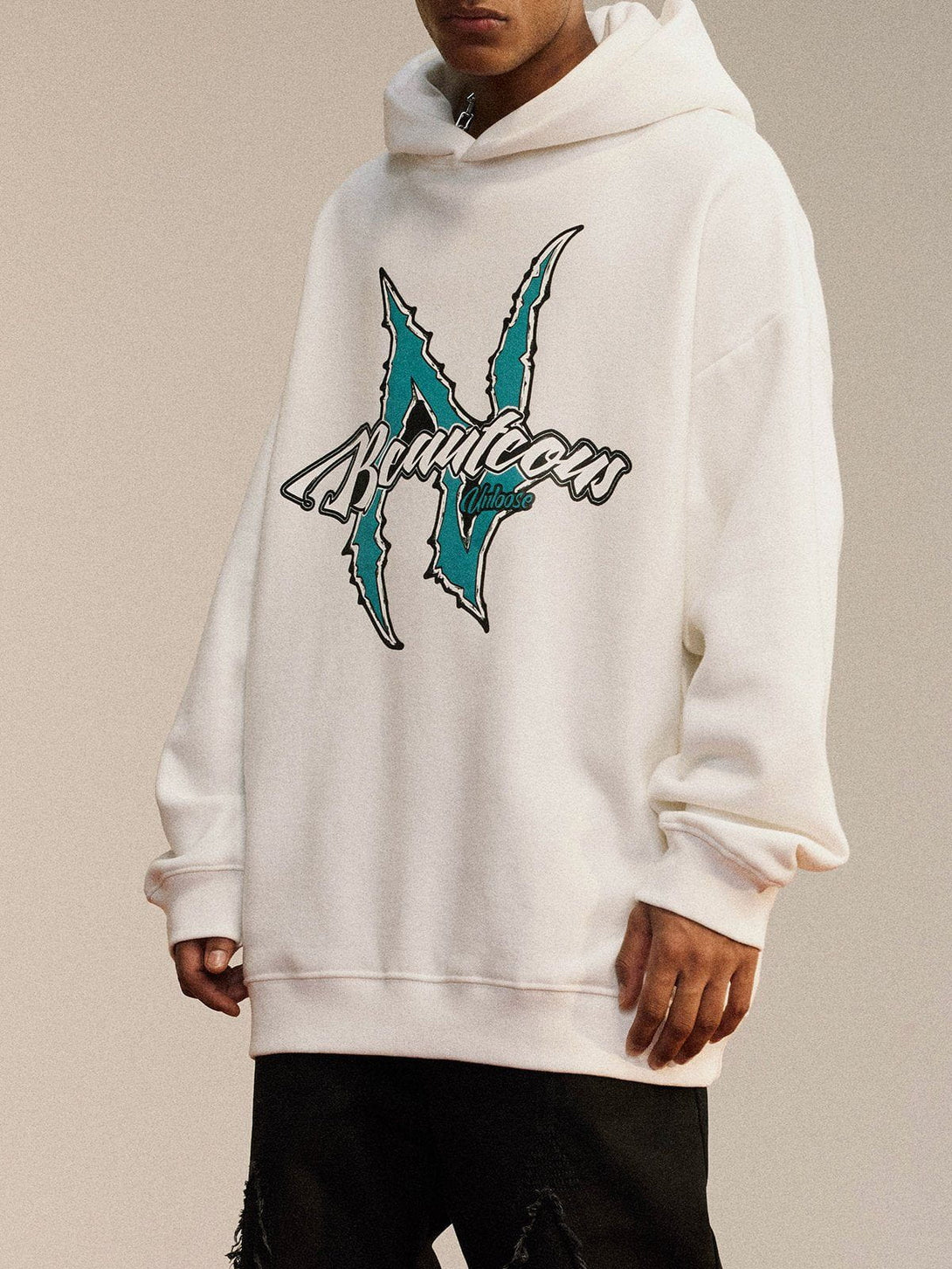 Ellesey - Spiked Shell Letter Foam Print Hoodie- Streetwear Fashion - ellesey.com